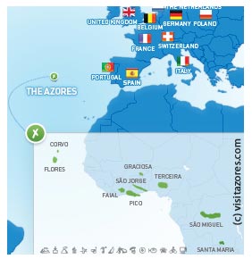 Inselgruppe Azoren - Karte